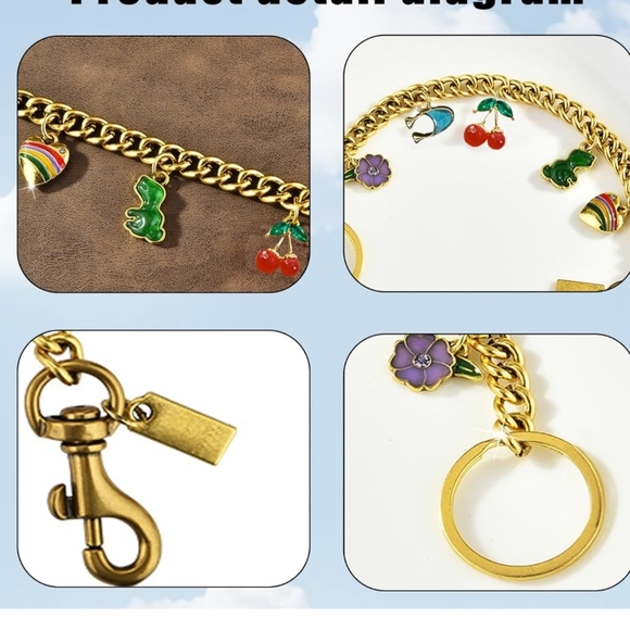 Gold Charm Bracelet with Colorful Charms - Picture 3 of 7